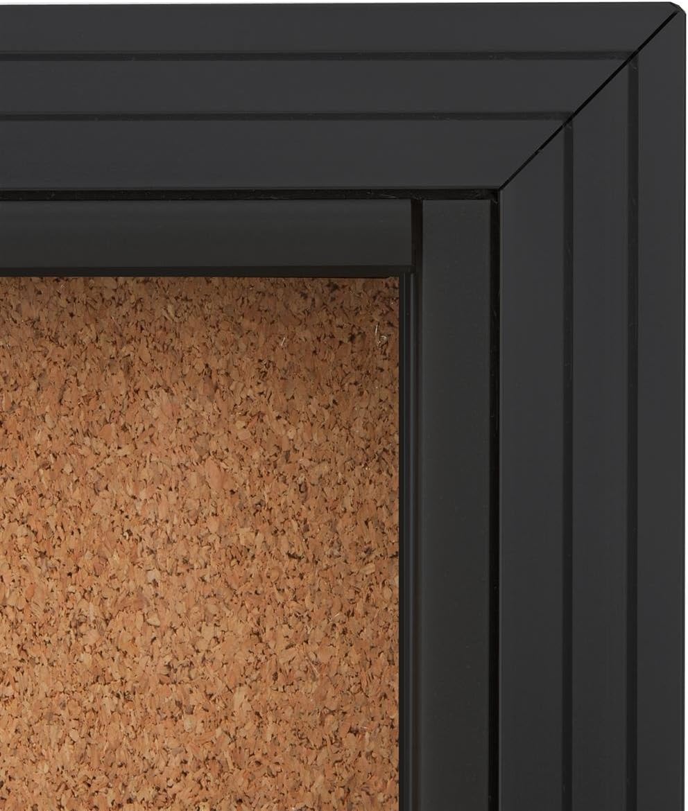 Displays2go Enclosed Cork Bulletin Board with Sliding Glass Door