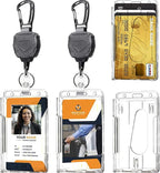 Badge Holder Retractable Clip Heavy Duty Carabiner Badge Reel Keychain by Piffny