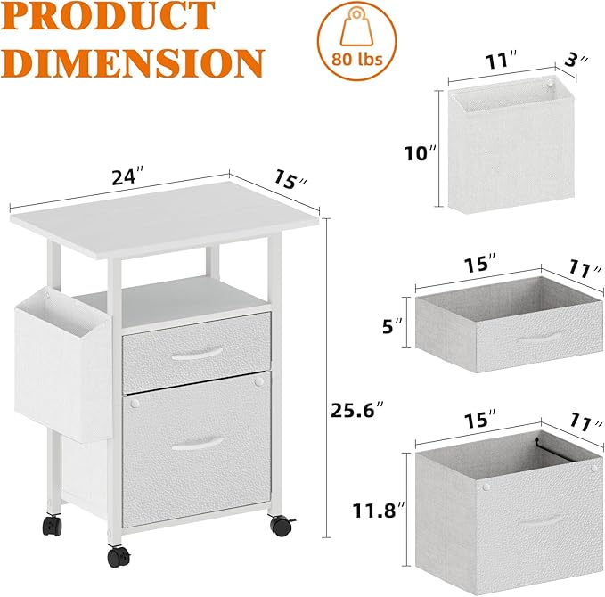 GYIIYUO 2 Drawer File Cabinet - Image 3