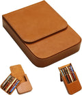 MIVLXLX Leather 6 Fountain Pen/Pencil Tray Case, Magnetic Closure by MIVLXLX