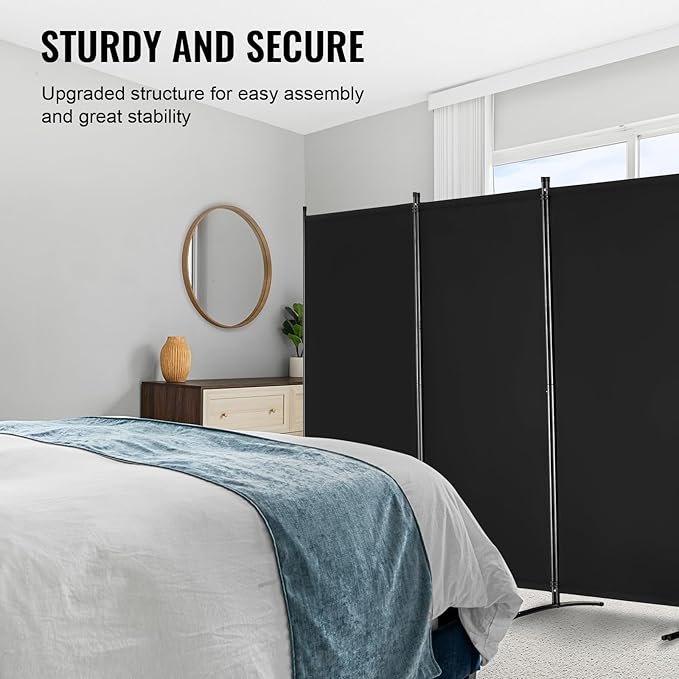 VEVOR Room Divider, 4 Panel Room Divider, Folding Privacy Screen and Portable - Image 4
