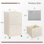 Kubohogar 2 Drawer Mobile File Cabinet - Image 3