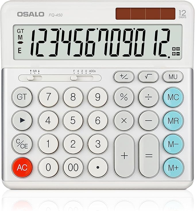 OSALO Desktop Calculator Extra Large Display 12-Digit Big Buttons Accounting by OSALOWelcomesYou