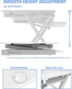 Rocelco 46" Large Height Adjustable Standing Desk Converter - Image 2
