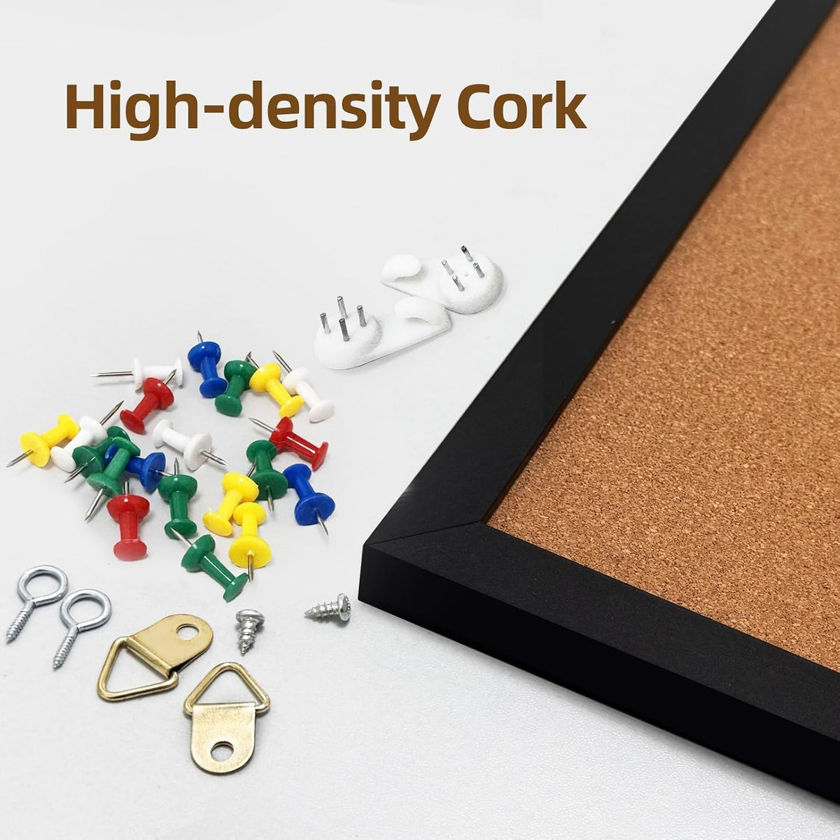 24" x 36" Cork Board Bulletin Board, Black Framed Corkboard, Oak Fr...
