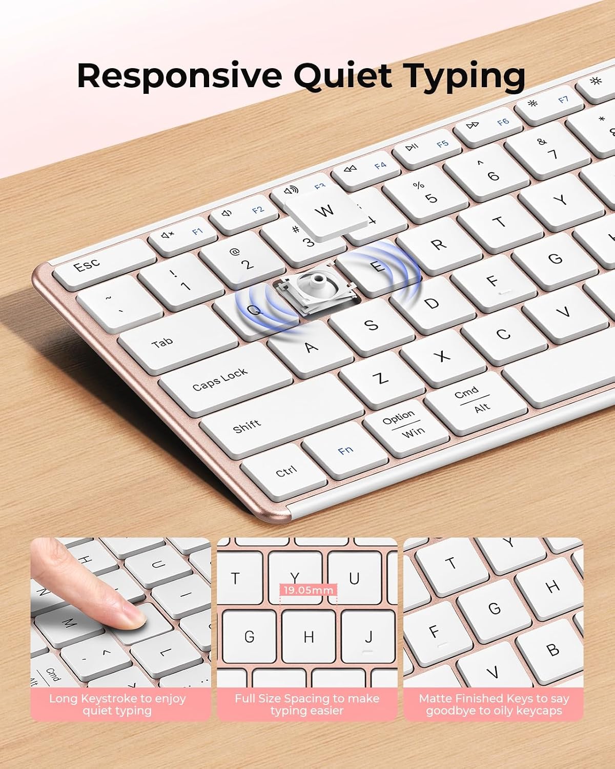 seenda SKM64-3 Wireless Bluetooth Keyboard Mouse Combo for Windows and Mac