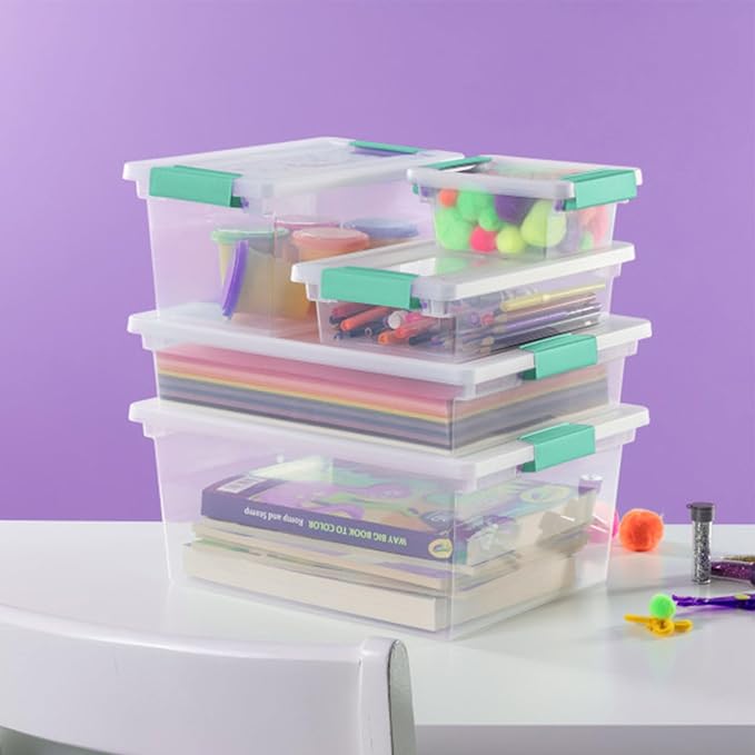 Sterilite 24-Pack Clip Box, Stackable Clear Plastic Bins - Image 6