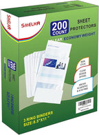 Sheet Protectors 200 Page, Page Protector 8.5" x 11" ，Upgraded Clear Plastic by SMELHA