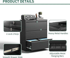 Yukimo 3 Drawer Lateral File Cabinet, File Cabinets - Image 4