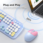 Wireless Keyboard and Mouse Combo, 2.4G Retro Typewriter Keyboard - Image 2