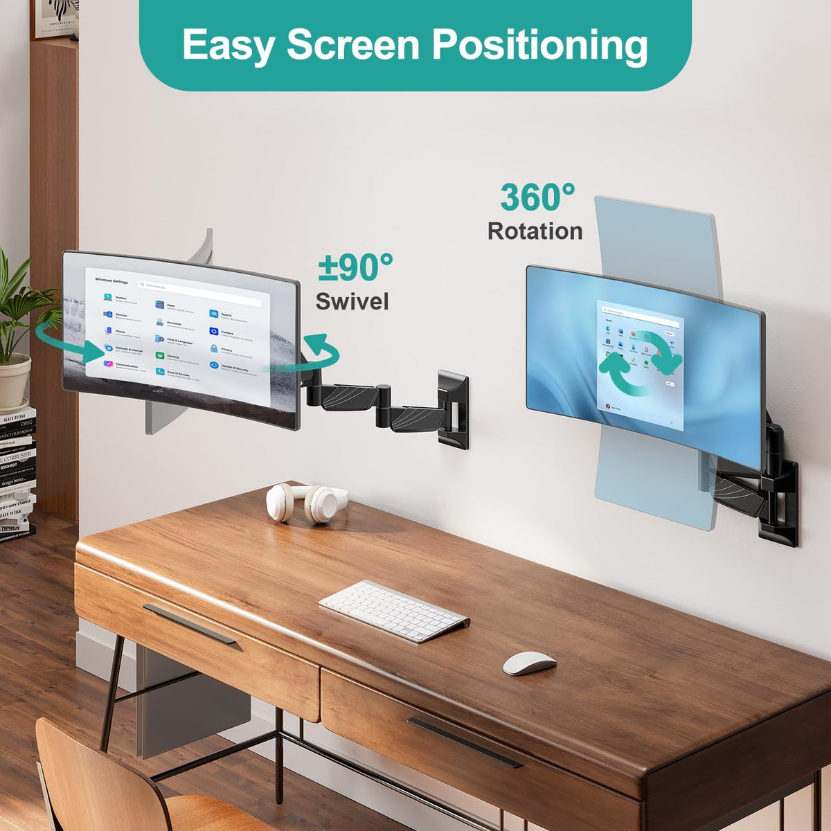 MOUNT PRO Monitor Wall Mount for 13 to 32 inch Computer Screen, Extra Long Ad...