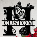 Personalized Custom Letter Name metal Signs, Custom Black Letter Monogram Wall by Casebrick
