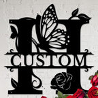 Personalized Custom Letter Name metal Signs, Custom Black Letter Monogram Wall by Casebrick