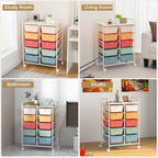 HAPPYGRILL 10-Drawer Rolling Storage Cart, Storage Organizer Cart - Image 7
