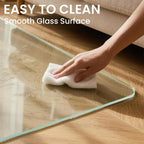 Tempered Glass Chair Mat, 48" x 31" Glass Office Chair Mat, 1/5" Thick Clear Floor Mat with Anti-Slip Pads, Heavy Duty Glass Mat for Carpeted and Hard Floor