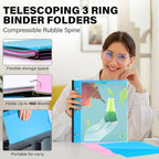 MAKHISTORY Telescoping 3 Ring Binder-12PCS, Flexible Binder - Image 2