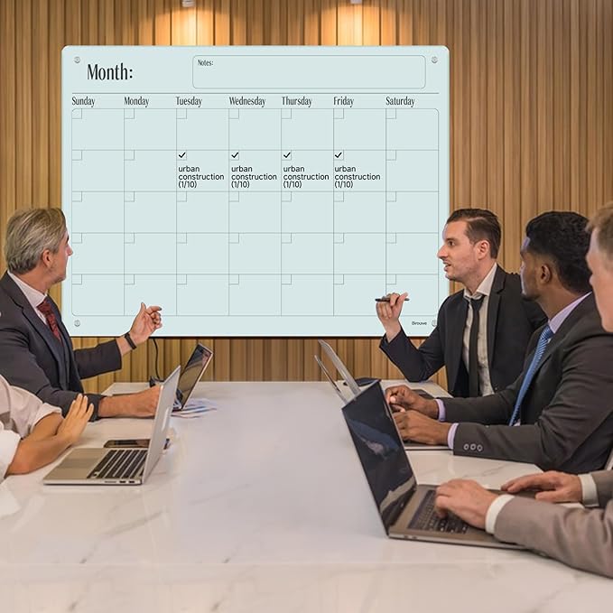 Magnetic Glass Monthly Calendar Whiteboard - Image 6