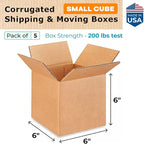 Small Cube Moving & Shipping Boxes 6 x 6 x 6 inches - Image 2