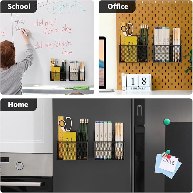 UVGVA Magnetic Pencil Holder 2 Pack Markers Dry Erase Holder - Image 5
