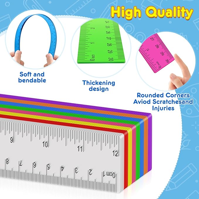 32 Pcs Clear Plastic Ruler 12 Inch, Rulers Bulk - Image 4