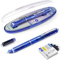 WRITECH Clictek Fountain Pen Retractable: Blue Ink Medium Nib Transparent Barrel by WRITECH