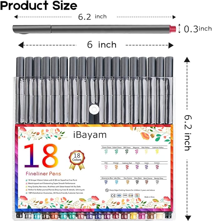 iBayam Journal Planner Pens Colored Pens, Office Supplies, Fine Point Fineliner - Image 7