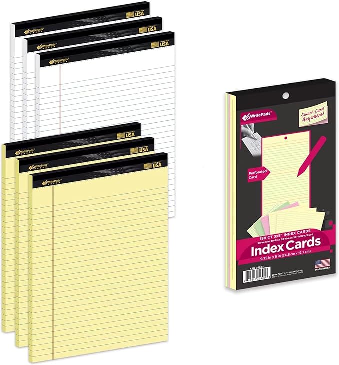 KAISA 20LB Legal Pads 8.5 x 11 6 Note pads Wide Ruled Pads 8-1/2"x11-3/4 Heavy by KAISA