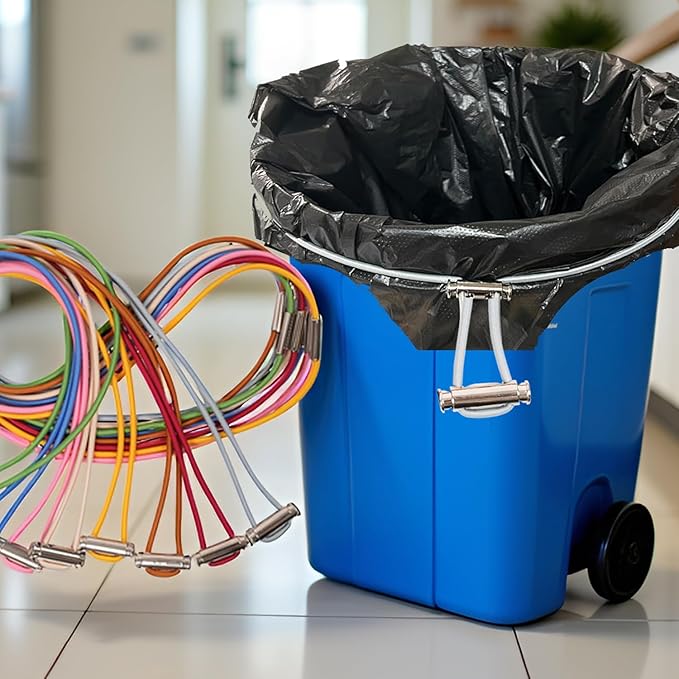 Garbage Can Bands Trash Can Bands Set of 8, Adjustable Large Trash Can Rubber - Image 7