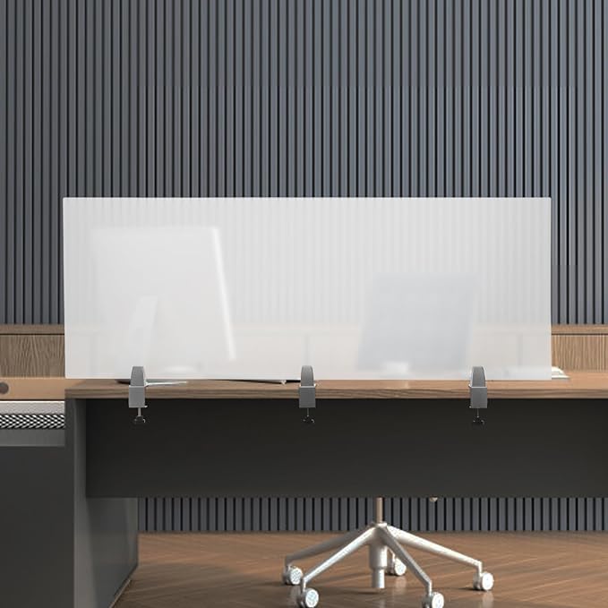 Desk Divider for Students and Desk Privacy Panel, Frosted Acrylic Plexiglass by Unknown
