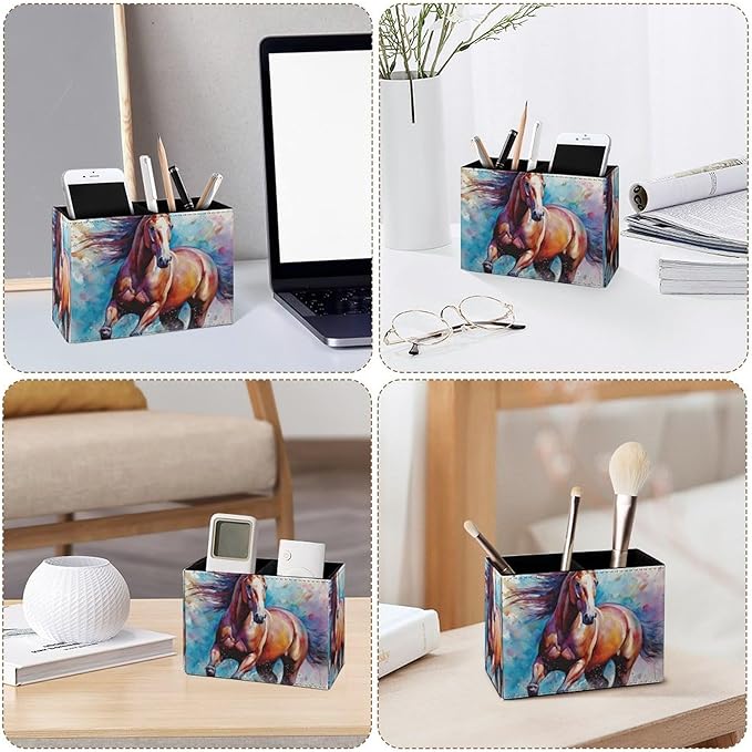 Famame Watercolor Horse Colorful Animal Pencil Holder - Image 4