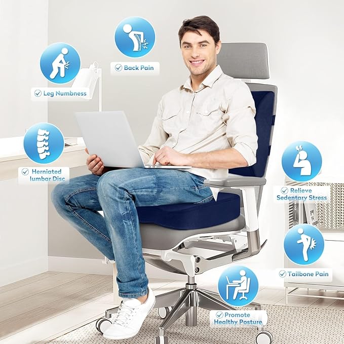 CloudBliss Seat Cushion, Office Chair Cushions, Car Seat Cushion, Lumbar - Image 5