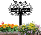 Custom Metal Garden Sign | Customized Butterfly Bird Garden Name Sign | by Dyoart