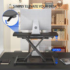 FLEXISPOT 32-inch Height Adjustable Standing Desk Converter, Quick Sit to Stand - Image 4