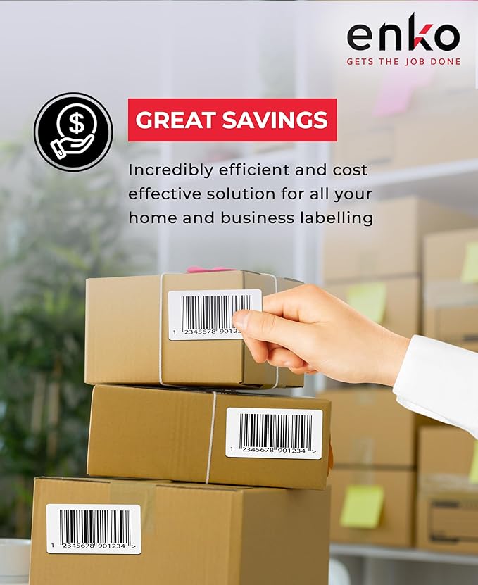 enKo 1 Stack/2000 Labels 4" x 6" Fanfold Direct Thermal Label Compatible - Image 5