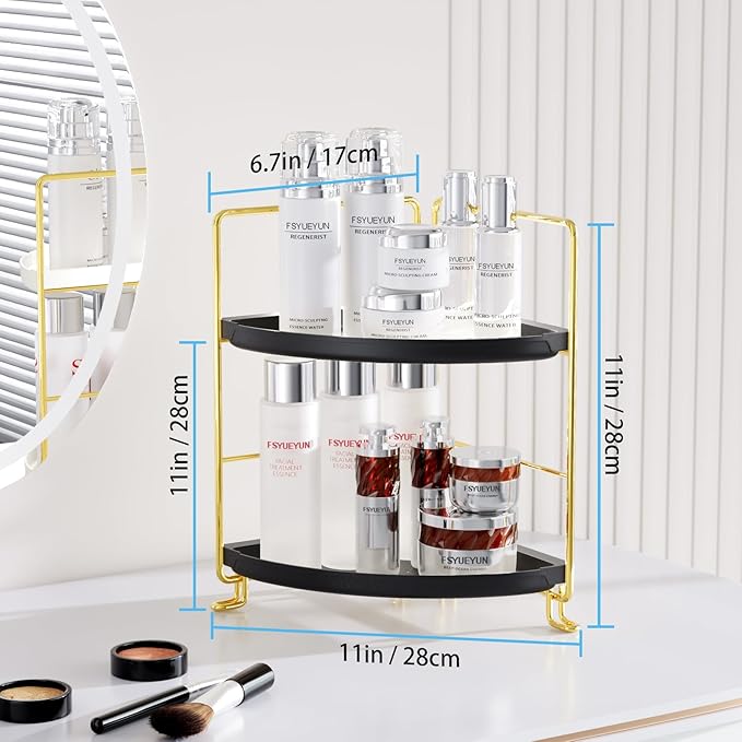 FSyueyun 2-Tier Corner Bathroom Counter Organizer, Tool-Less Installation - Image 6