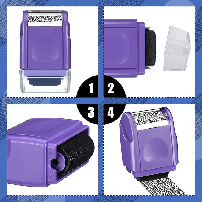Nezyo 2 Pack Identity Protection Roller Stamp Identity Theft, Confidential - Image 4