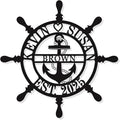 Personalized Wheel Ship Metal Sign, Custom Nautical Wall Decor, Custom Ship by HYTSIGN