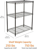Amazon Basics 3-Shelf Adjustable Heavy Duty Steel Wire Rack Storage Shelving - Image 3