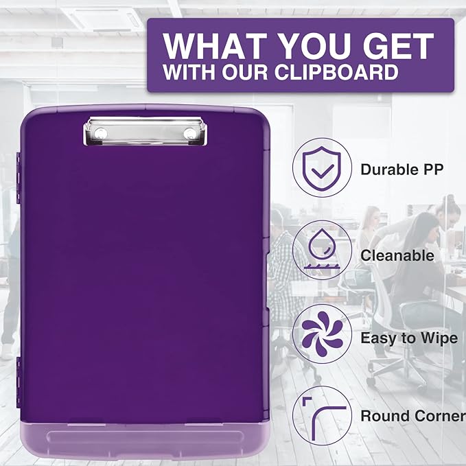 Sooez Clipboard with Storage, High Capacity Nursing Clip Board 8.5 x 11 with - Image 4