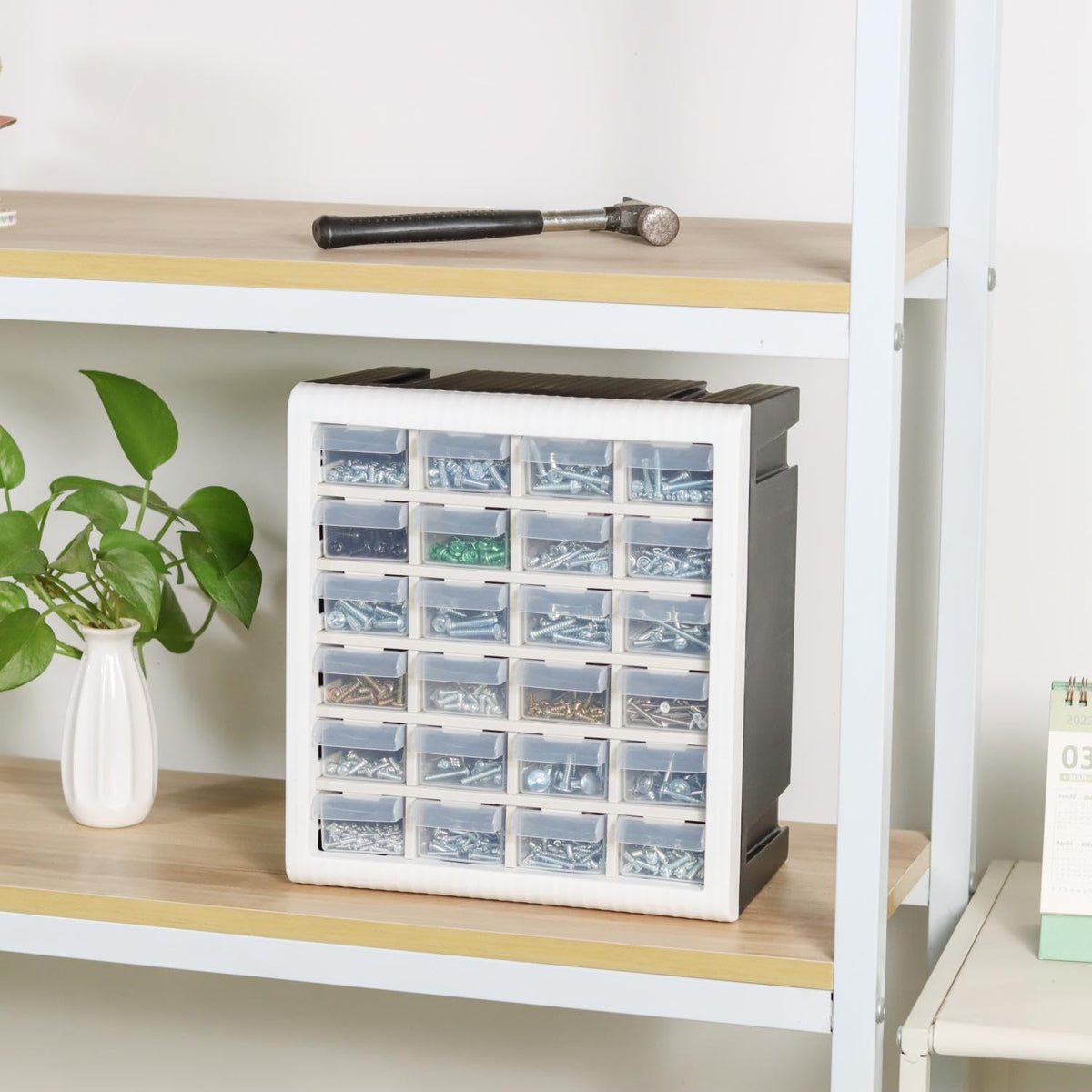 Gonice Craft Cabinet Organizer, 24 Drawer Plastic Parts Cabinet, Tool Storage...