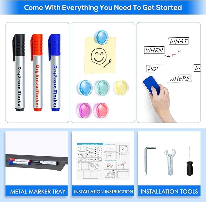 Magnetic Dry Erase Board 96 x 48 inches, Maxtek 4" x 8" Whiteboard - Image 5