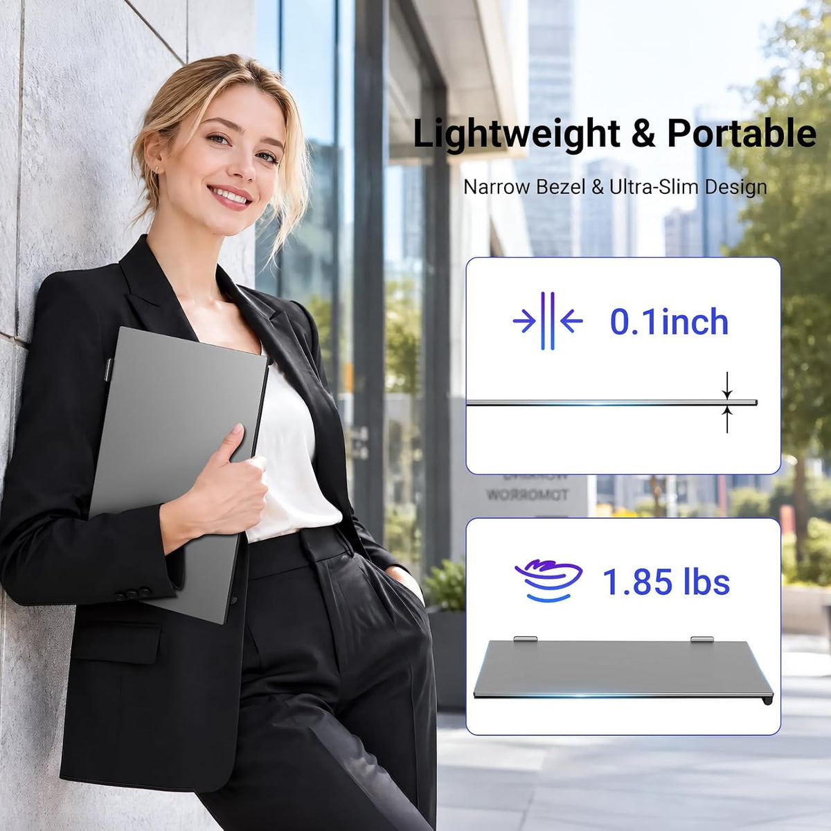 14'' Laptop Screen Extender, 16:10 1200P OLED Portable Monitor with B...