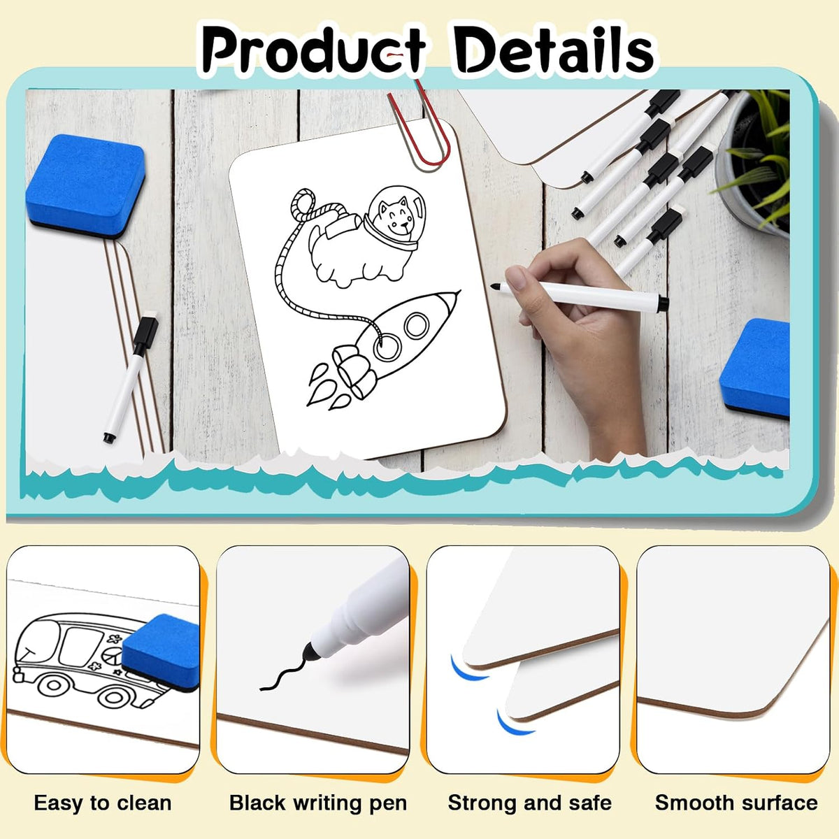 50 Pcs Small White Board 5 x 7 Inch Mini Dry Erase Board Small White Boards w...