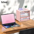 SHARKWOODS 5-Tier Wood Desk Organizer, Paper Tray Organizer - Image 9