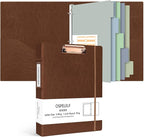 Ospelelf 3 Ring Binder with Clipboard, 1 Inch Leather, Letter Size, 5 Tab by OspelelfOfficeSupplies