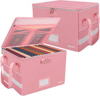 ENGPOW File Box with Lock, Fireproof Document Box with Pockets, Collapsible by ENGPOW