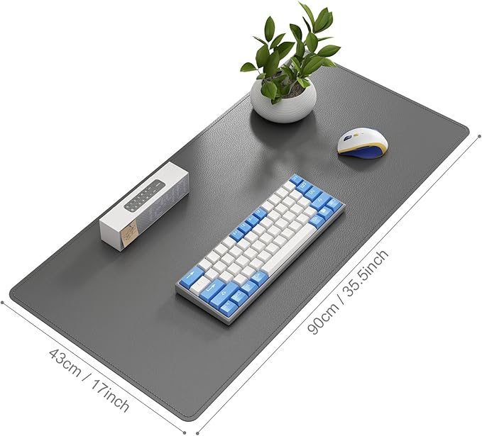 DAWNTREES Desk Mat Protector, PU Leather Desk Pad, Non Slip, Large Mouse Pad - Image 2