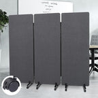 Sound Proof Dividers w/Wheels, Portable Office Wall Divider by HOMSCREENER