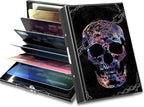 BWEGRHE Slim Credit Card Holder, Shackle Skull RFID Blocking Metal Wallet by BWEGRHE