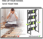 4NM No Assembly Folding Bookshelf Storage Shelves 4 Tiers Vintage Bookcase - Image 7